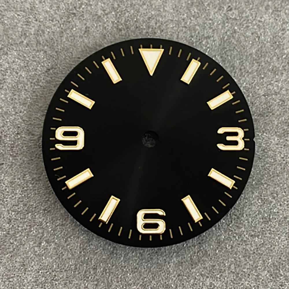 28.5MM Watch Dial + Watch Hands Green Luminous Dials for NH35/36/4R/7S Movement