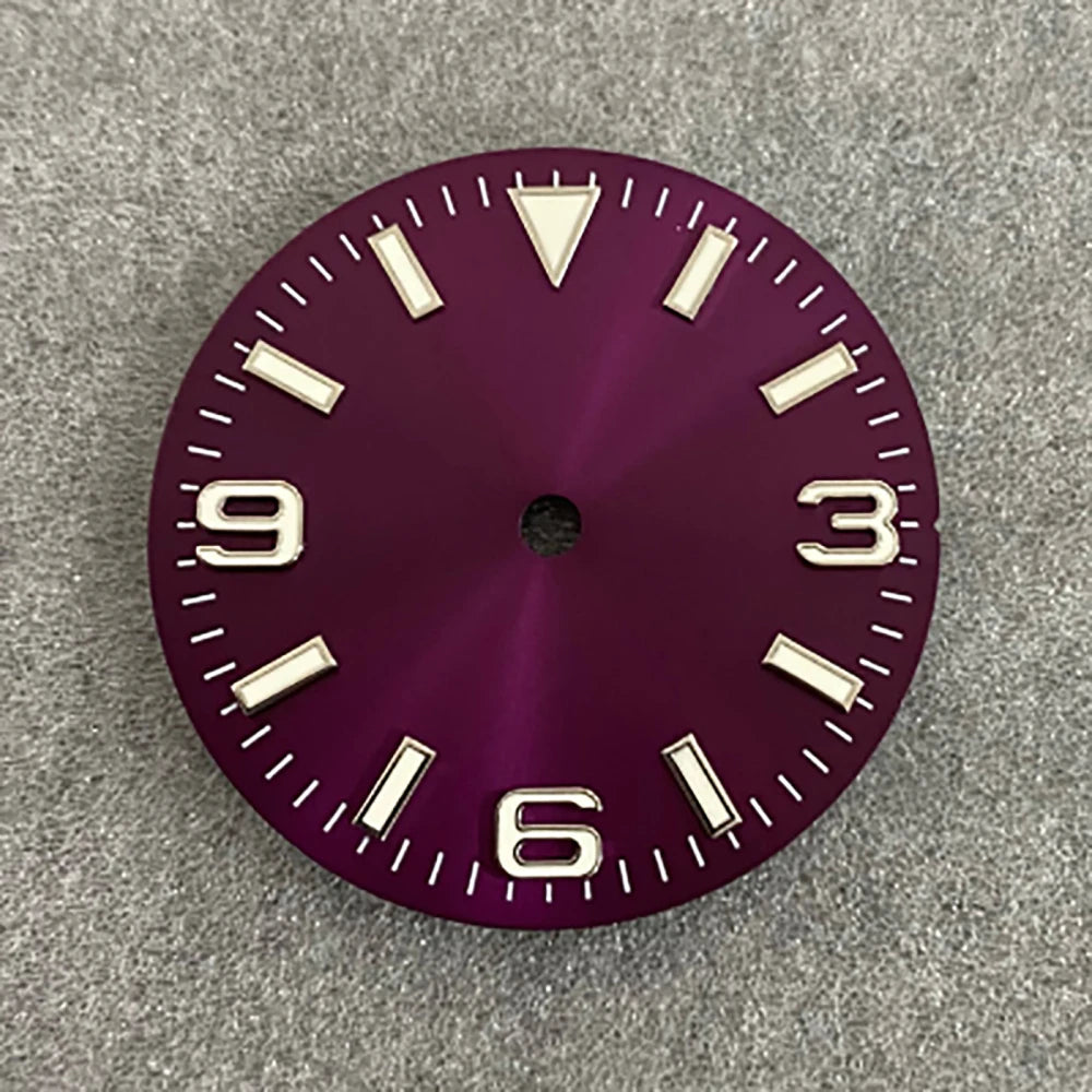 28.5MM Watch Dial + Watch Hands Green Luminous Dials for NH35/36/4R/7S Movement