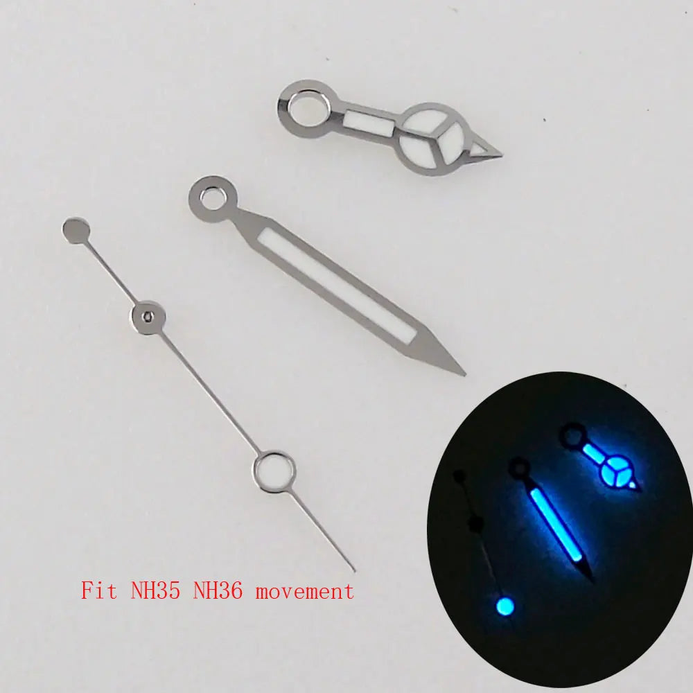 Silve Trim Watch Hands fit NH35/36 7S26 7S36 7S25 6R15 4R15 ETA 2824 Miyota 8215