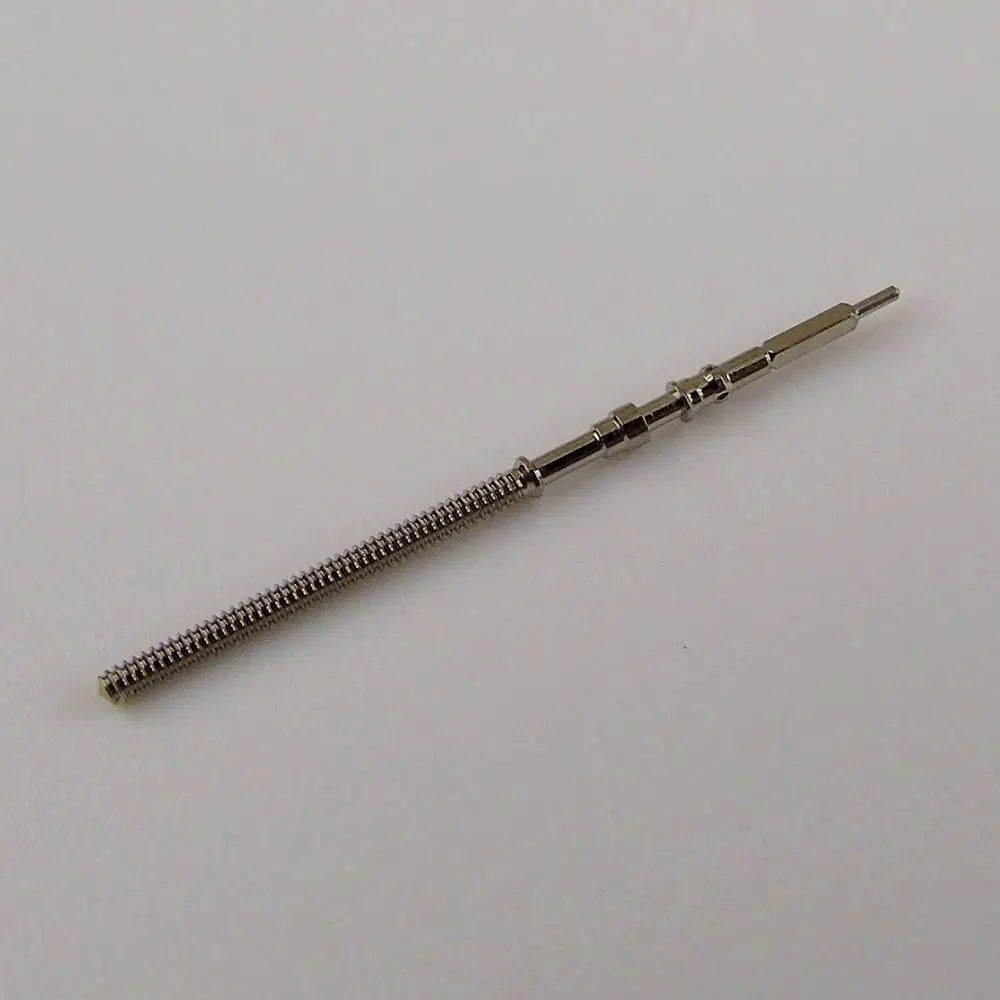 Stainless steel watch crown winding stem for NH35 movement, durable replacement.