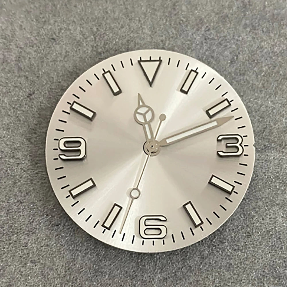 28.5MM Watch Dial + Watch Hands Green Luminous Dials for NH35/36/4R/7S Movement