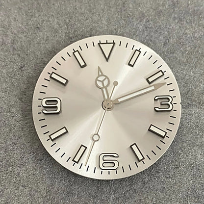 28.5MM Watch Dial + Watch Hands Green Luminous Dials for NH35/36/4R/7S Movement