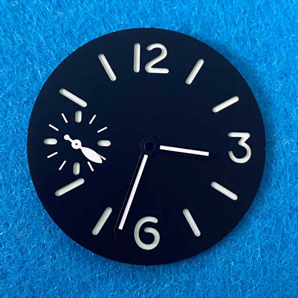 34.5mm Watch Dial with Hands Green Luminous Dials for ETA 6497 ST3600 Movements