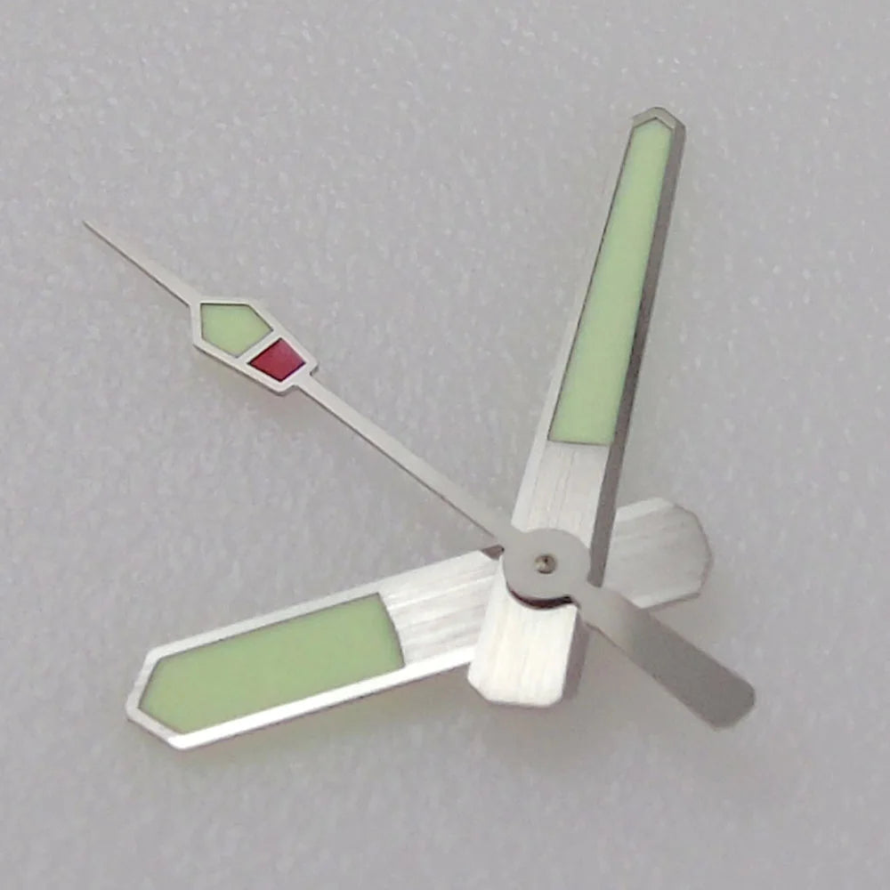 12mm Silver Trim Super C3 luminous watch hands, perfect for NH35 NH36 SKX007/009/017 models.