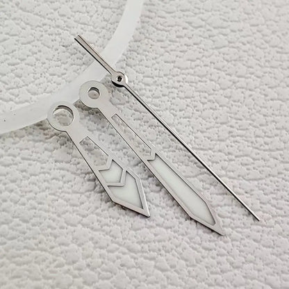15 mm C3 Starke grüne Leuchtmasse, silberne Sekundenzeiger, geeignet für NH35 NH36 4R-Uhrwerk