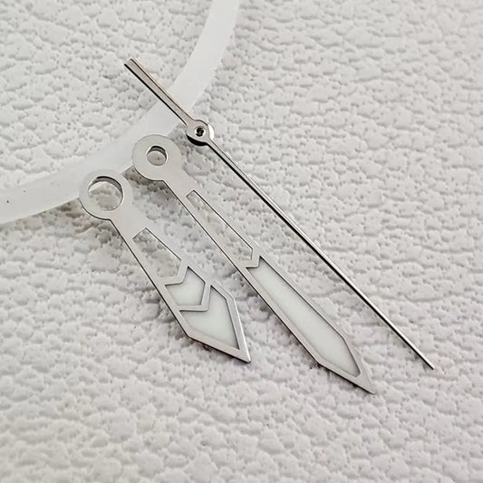 15 mm C3 Starke grüne Leuchtmasse, silberne Sekundenzeiger, geeignet für NH35 NH36 4R-Uhrwerk