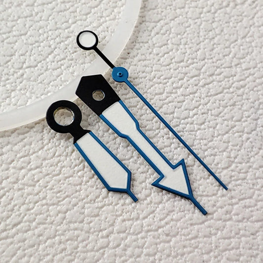 9 x 13 x 13 mm Pfeilform, blauer Rand, grüne Leuchtzeiger, passend für NH35 NH36 Uhrwerk