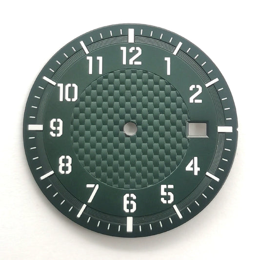Green 33.8mm No Logo Watch Dial For NH35 Movement Green Lume