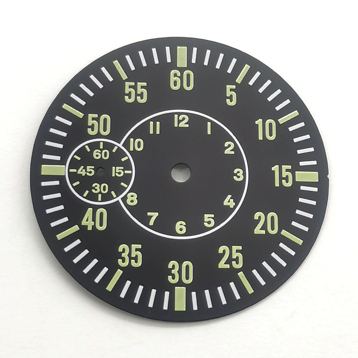 Black+Green 38.5mm Watch Dial For Eta6497 St3600 Green Lume No Logo