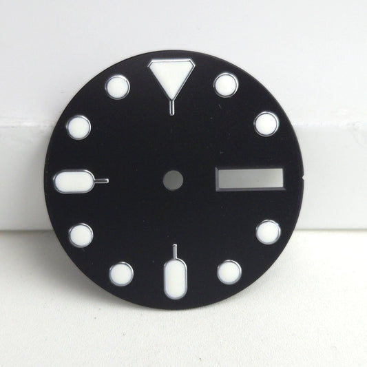 28.5mm Green Lume Black Watch Dial Fit For NH36 Movement No Logo