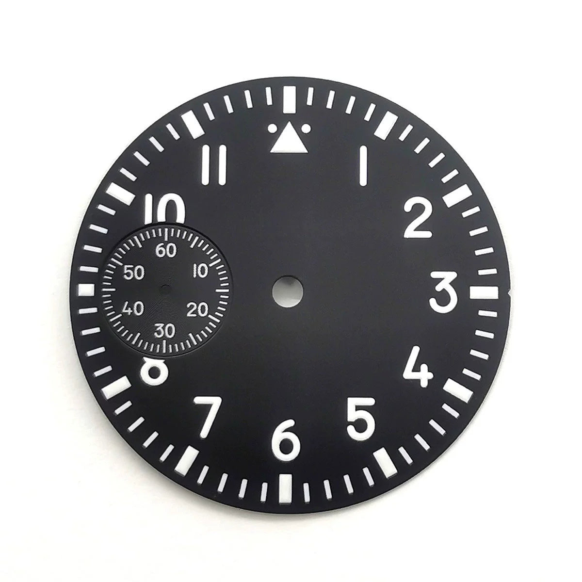 Black 37mm No Logo Watch Dial For Eta6497 St3600 Movement Green Lume