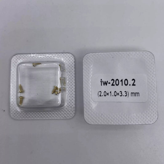 2 x 1 x 3,3 mm IWC Goldene Uhrengehäuse-Rückdeckelschrauben für IWC-Uhrenteile