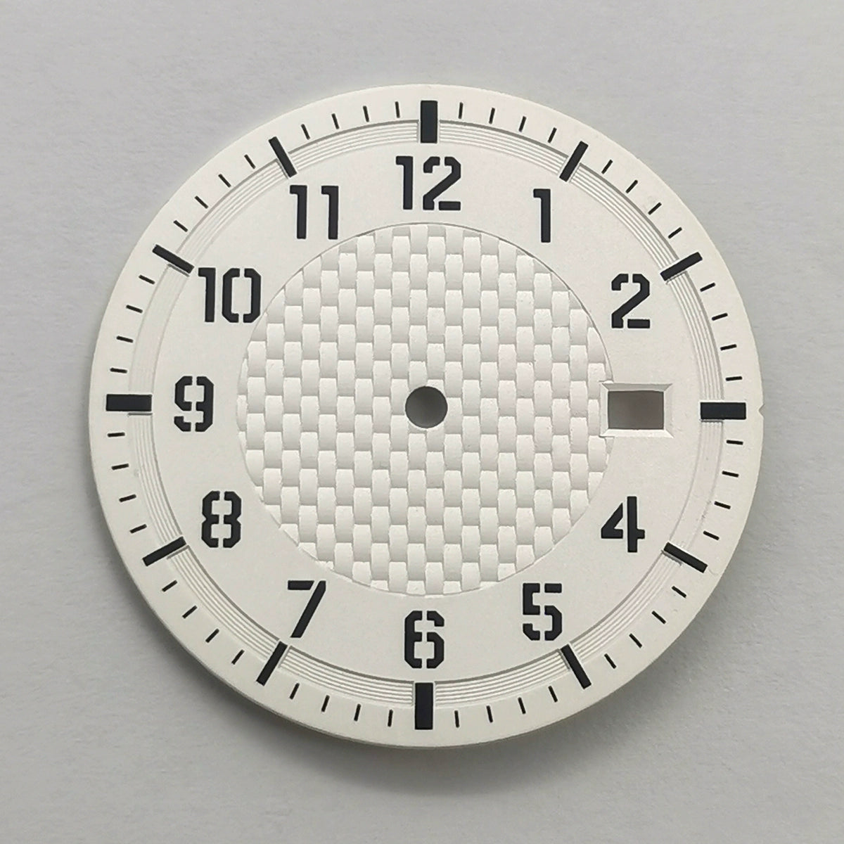 White 33.8mm No Logo Watch Dial For NH35 Movement Green Lume