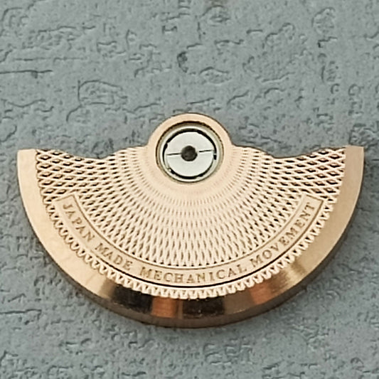 Masse oscillante à motif diamant dense, couleur or rose, pour rotor NH34, NH35, NH36, NH38