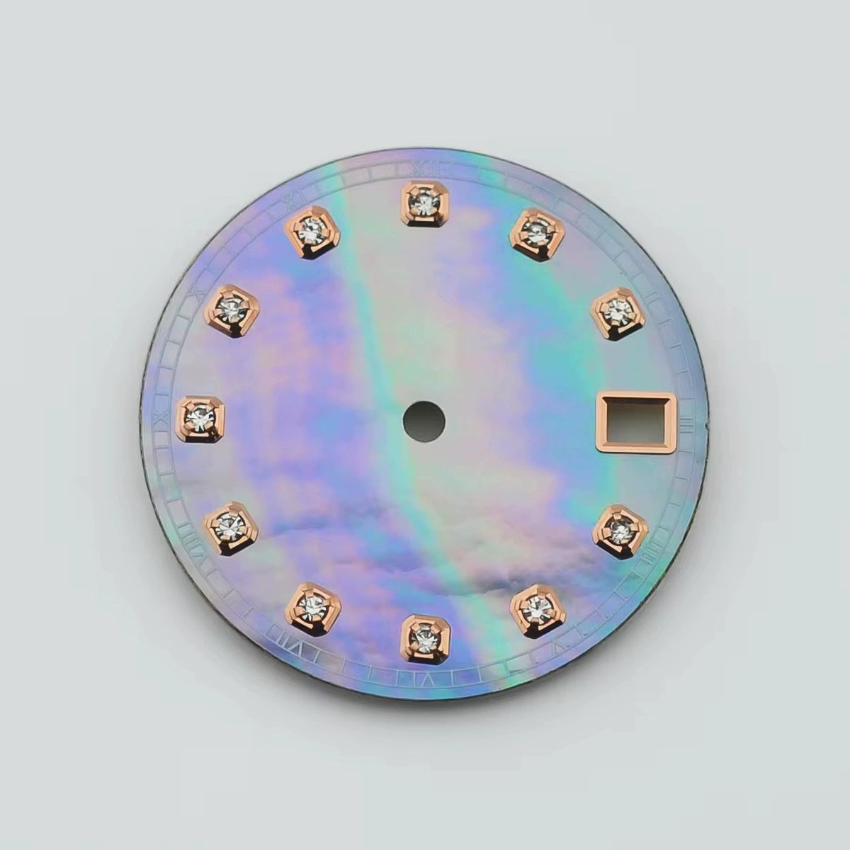 Rose Golden 28.5mm Iridescent Shell Watch Dial For NH35 NH36 Movement No Logo