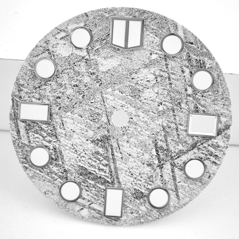 Grey 28.5mm Meteorite Design Modified Watch Dial For NH35 Movement