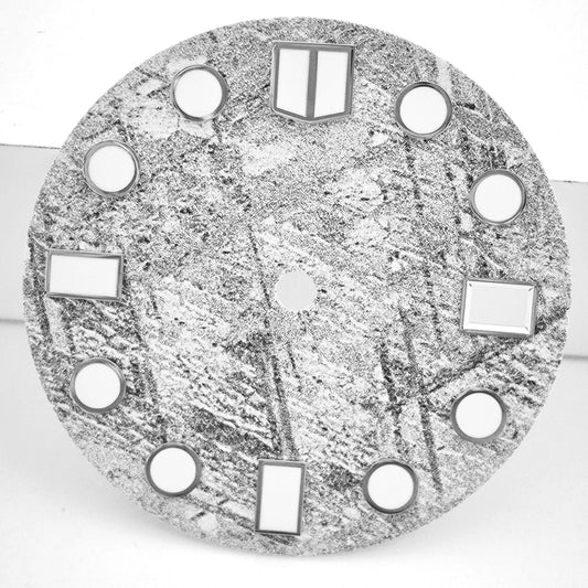 Grey 28.5mm Meteorite Design Modified Watch Dial For NH35 Movement