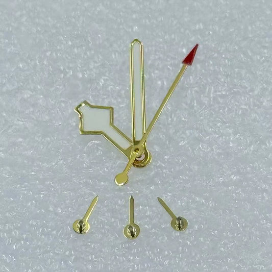 Golden-trimmed green luminous watch hands with 6 hands for VK63 movement