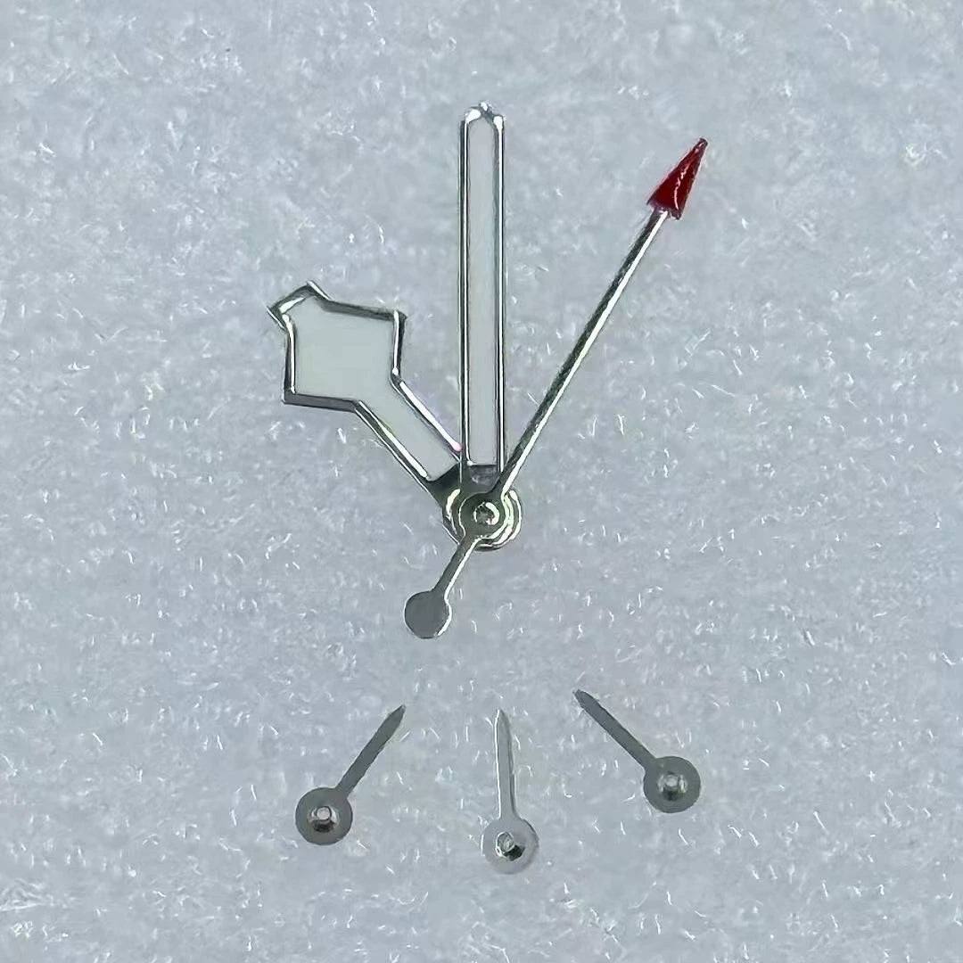 Silver trim green luminous six hands for VK63 watch movement, enhancing visibility and style