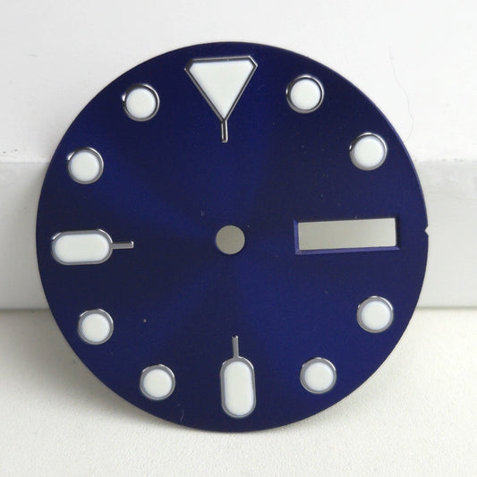 28.5mm Green Lume Dark Blue Watch Dial Fit For NH36 Movement No Logo