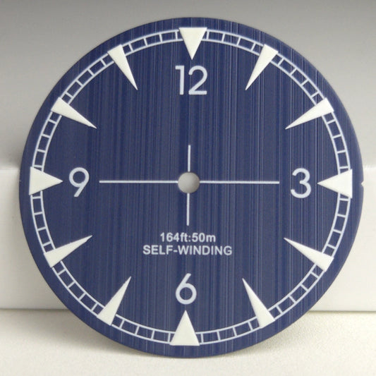 Blue 33.5mm Cross Pattern Watch Dial For Miyota 8215 Movement 164Ft Marked