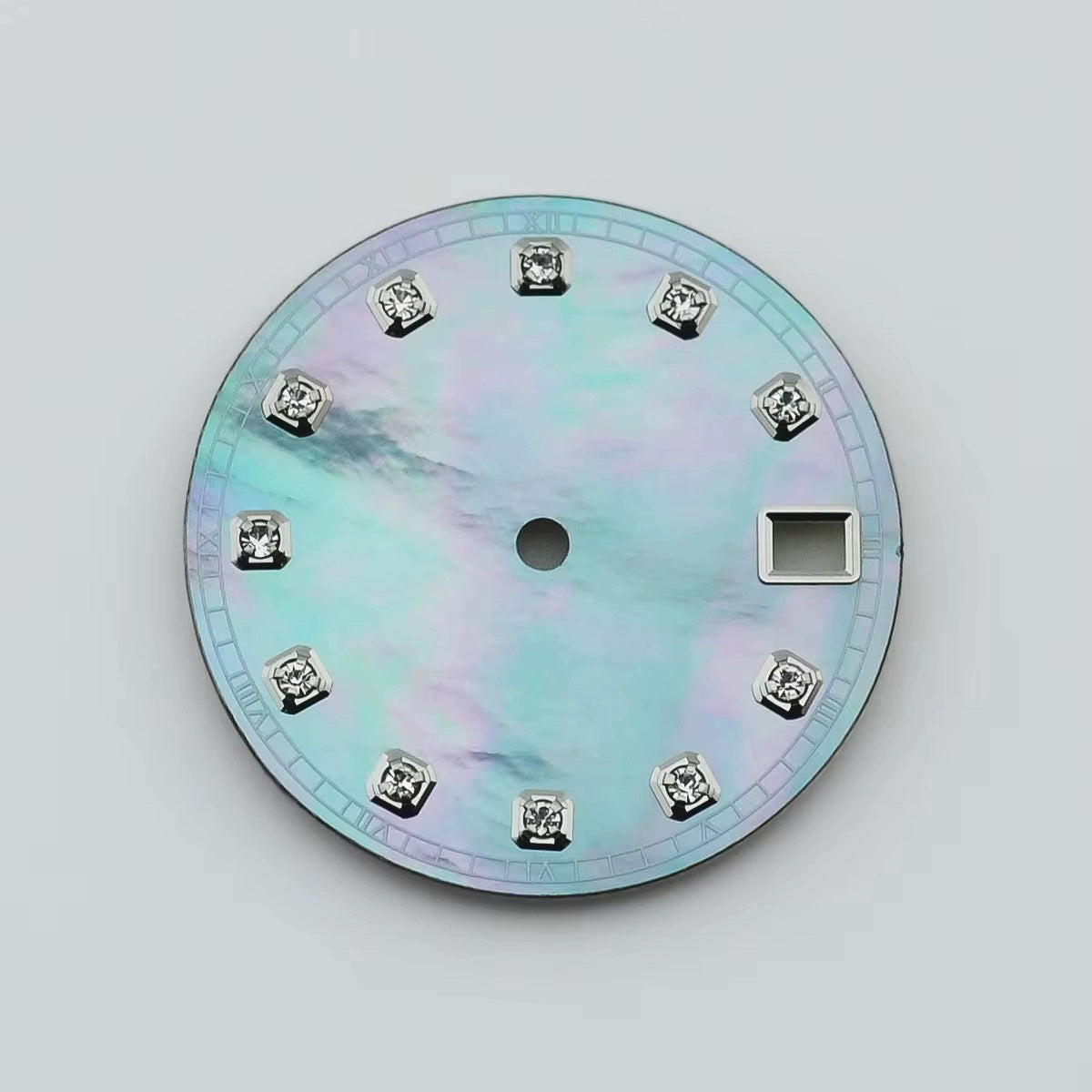 Silver Nail 28.5mm Iridescent Shell Watch Dial For NH35 NH36 Movement No Logo