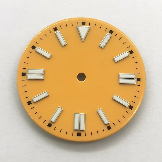 28.5mm Blue Lume Yellow Watch Dial For ETA2836 2824 Miyota 8205 8215