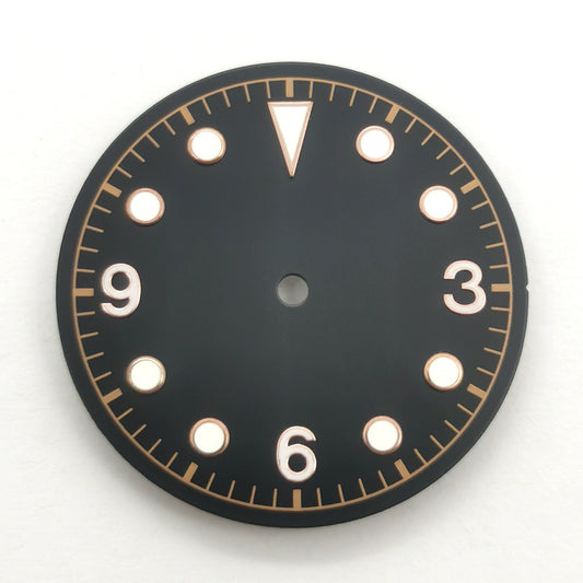 30.5mm Black+Orange Green Lume Watch Dial For ETA2836 2824 Miyota 8205 8215