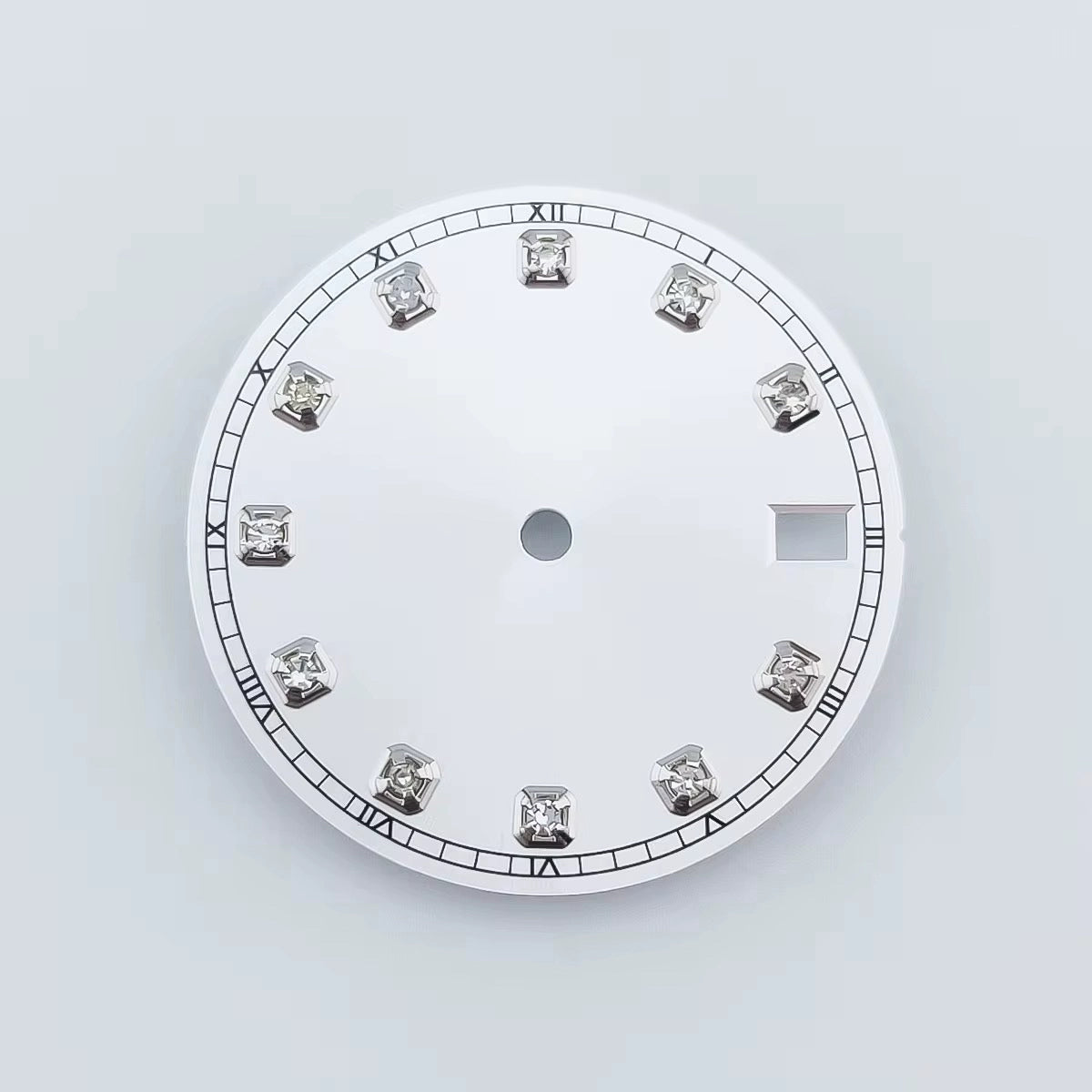 Silver Nail White 28.5mm Watch Dial Fit For NH36 Movement No Logo