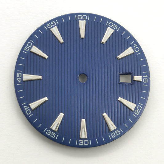 Blue 33.5mm No Logo Watch Dial For ETA2824 2836 Movement Green Lume