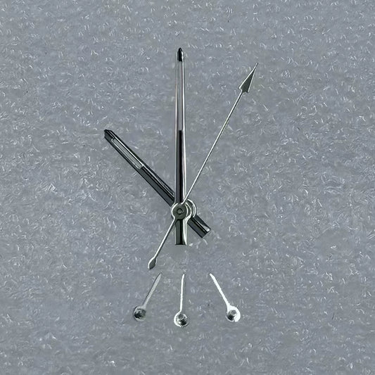 Silver trimmed green luminous watch hands for VK63 movement, enhancing visibility and precision ? ideal for watch repairs.