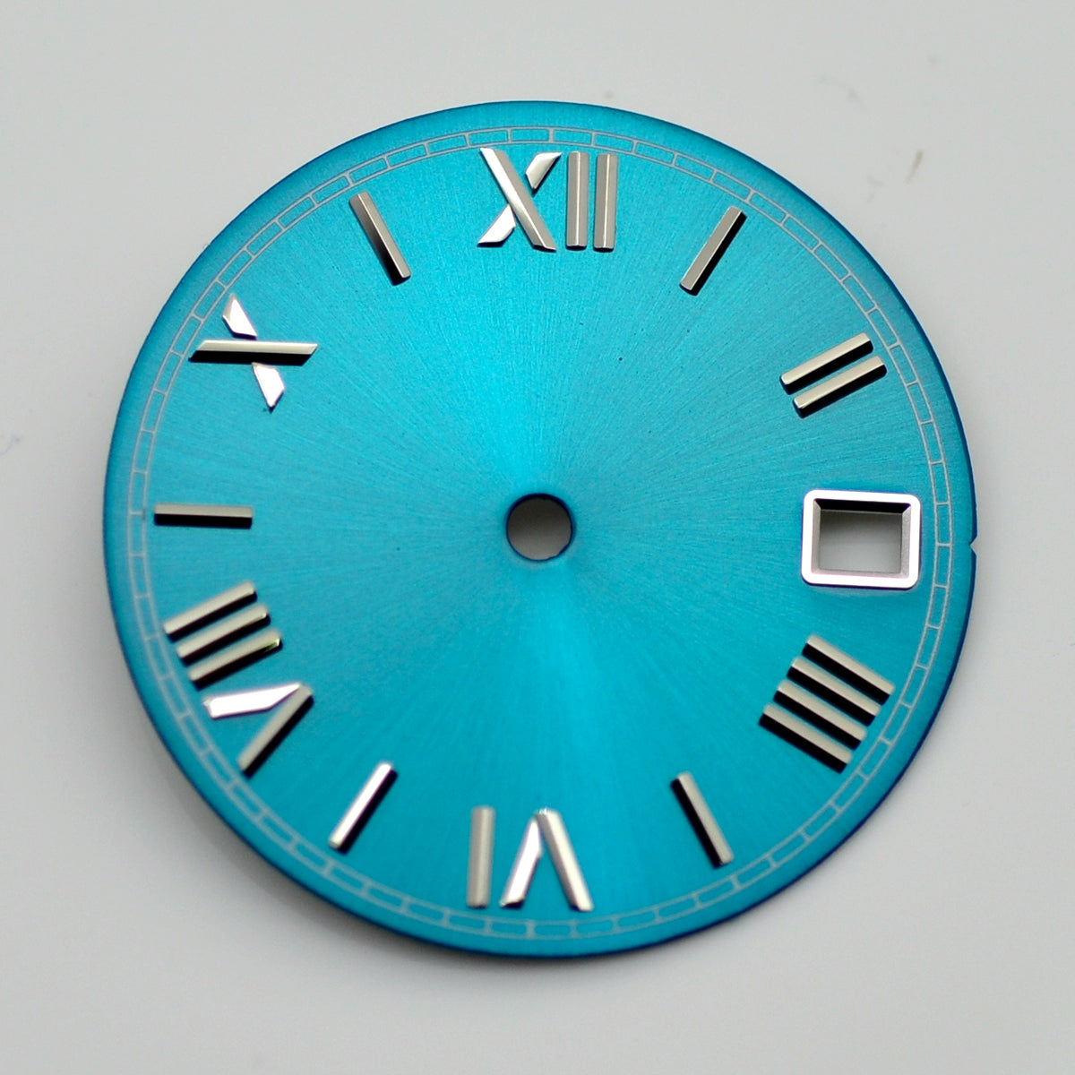 Light Green 28.5mm Roman Font Watch Dial For NH35 Movement No Lume Silver Nail