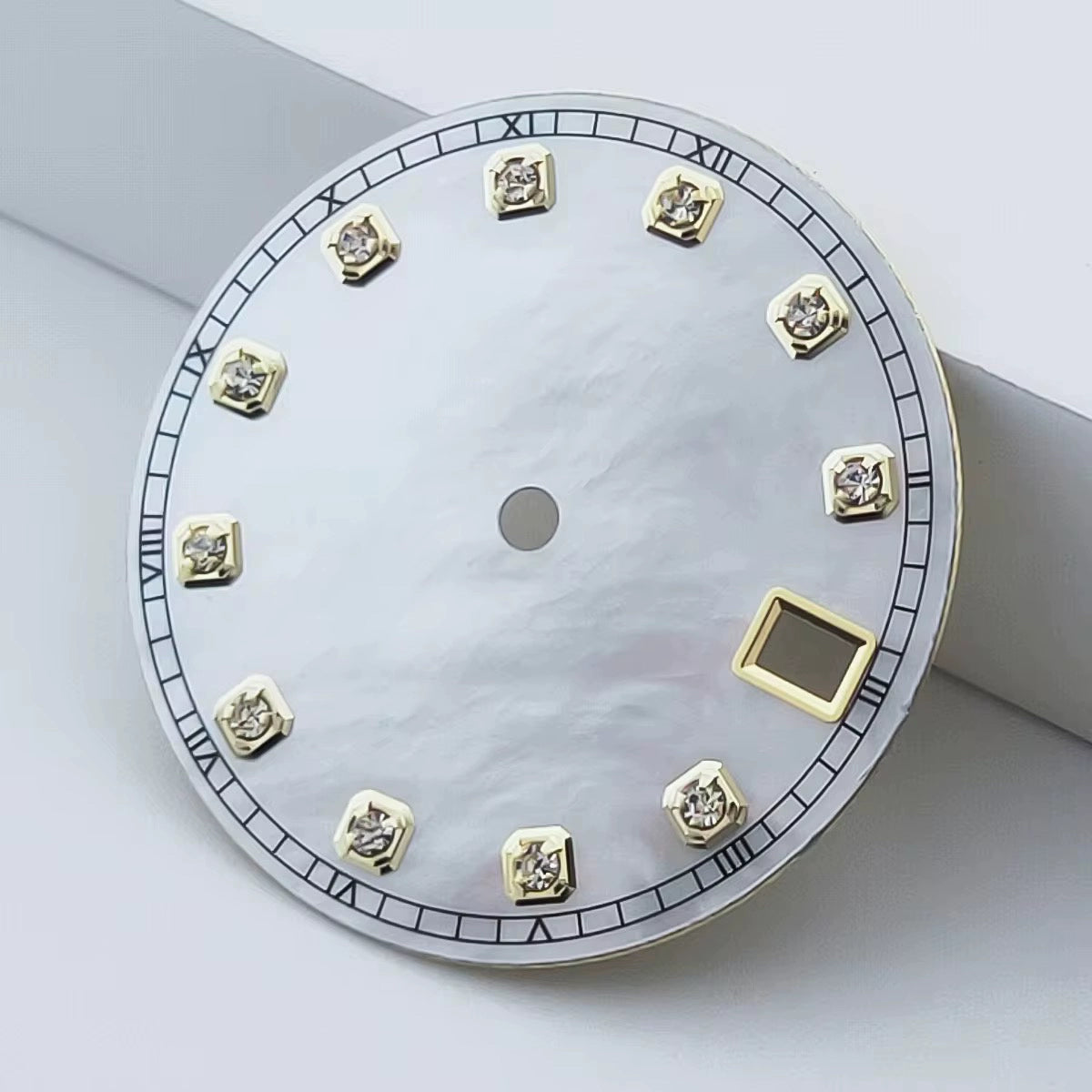 Golden Nail 28.5mm White Shell Watch Dial For NH35 NH36 Movement No Logo