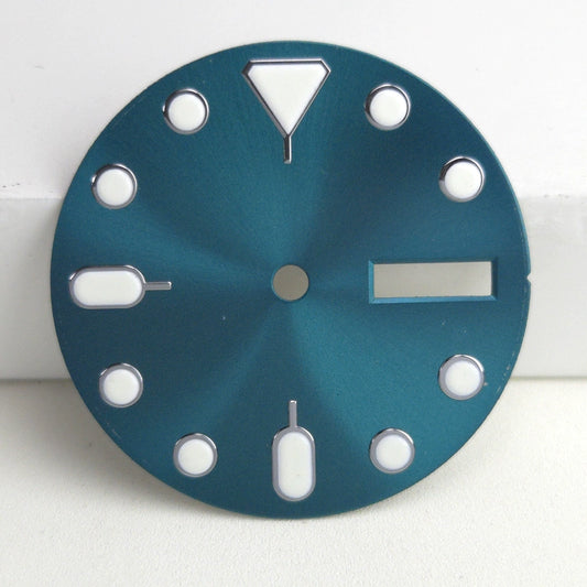28.5mm Green Lume Sea Blue Watch Dial Fit For NH36 Movement No Logo