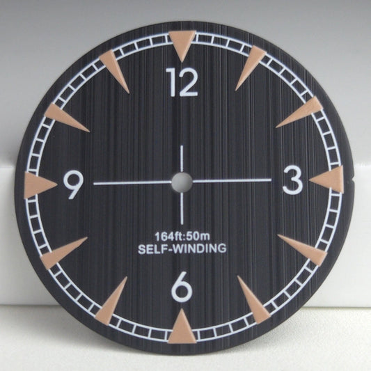 Black 33.5mm Cross Pattern Watch Dial For Miyota 8215 Movement 164Ft Marked