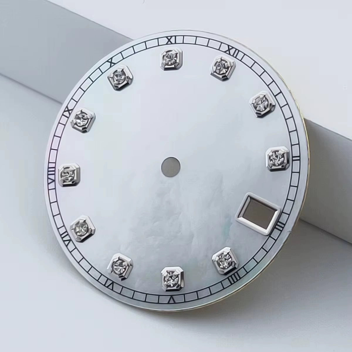 Silver Nail White 28.5mm Shell Watch Dial For NH35 NH36 Movement No Logo