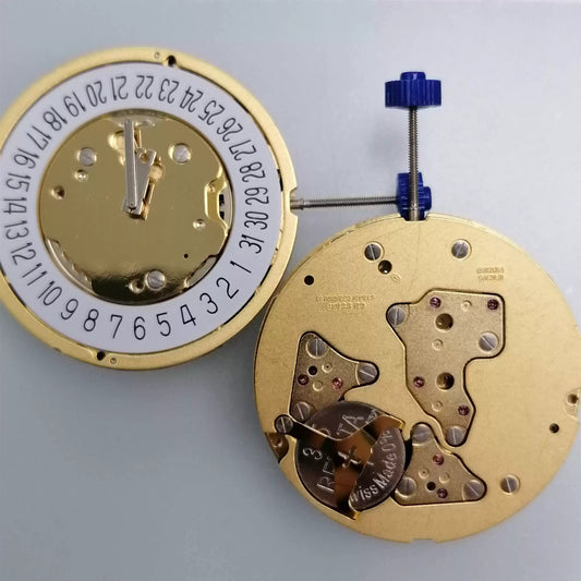 Swiss Made Ronda 5030.D Quartz Movement 5030D Date at 6 White Disk