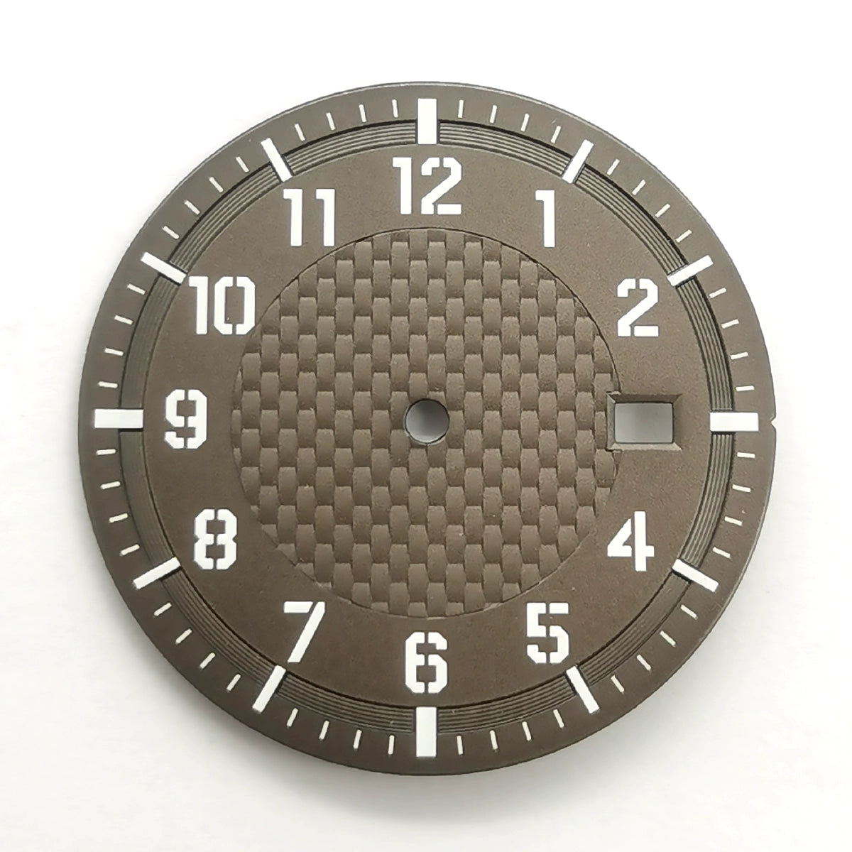 Brown 33.8mm No Logo Watch Dial For NH35 Movement Green Lume