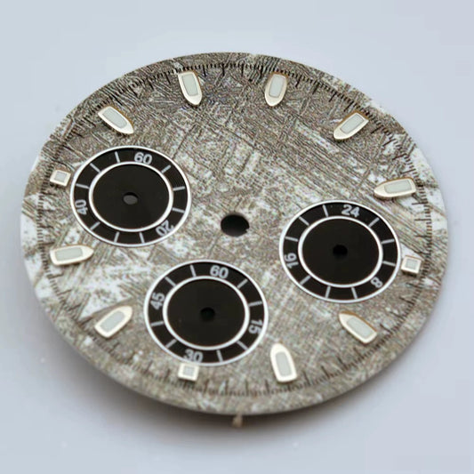 29.8mm Grey No Logo Watch Dail Fit For VK63 Quartz Movement Silver Nail