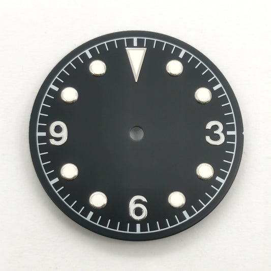 30.5mm Black+White Green Lume Watch Dial For ETA2836 2824 Miyota 8205 8215