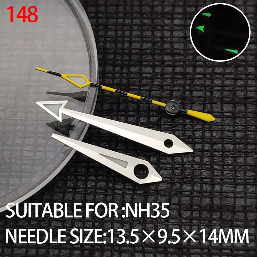 14mm yellow bee second hand with silver trim for NH35 NH36 watch movement