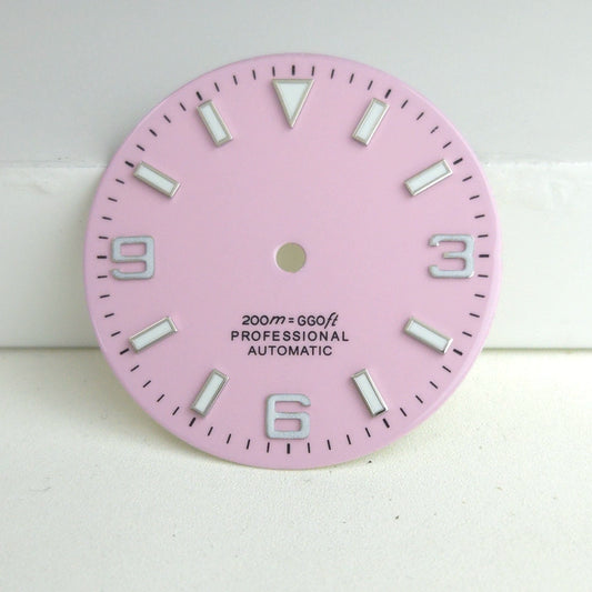 Solid Red 29mm Silver Nail Watch Dial For Miyota 8215 8200 Blue Lume No Logo