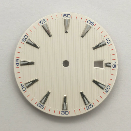 White 33.5mm No Logo Watch Dial For ETA2824 2836 Movement Green Lume