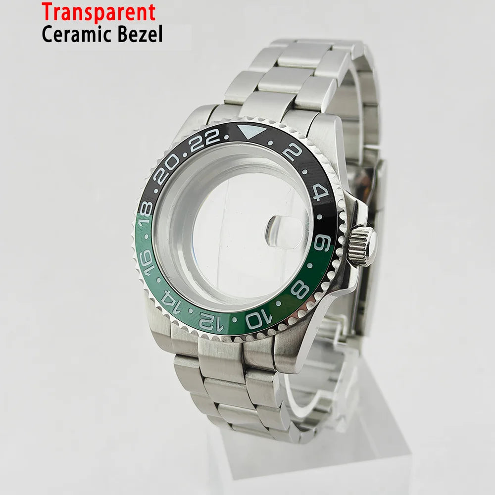 40mm Watch Case Ceramic Bezel SUB Bidirectional Rotating Bezel For NH34 GMT
