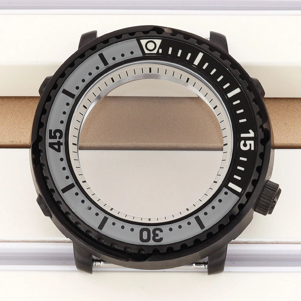 43mm Watch Case For NH34 NH35 NH36 NH38 Tuna Sapphire Crystal Luminous Bezel