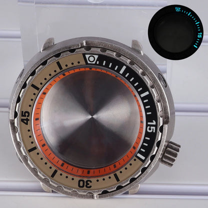 47mm Watch Case Sapphire Crystal For NH35/36 NH38 Modified Tuna Canned C3 Bezel