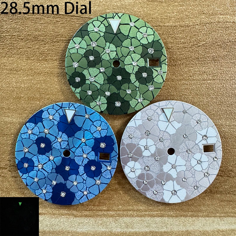 28.5mm No Logo Dial Filigree Border Dial Luminous Watch Dial for NH35/NH36/4R/7S