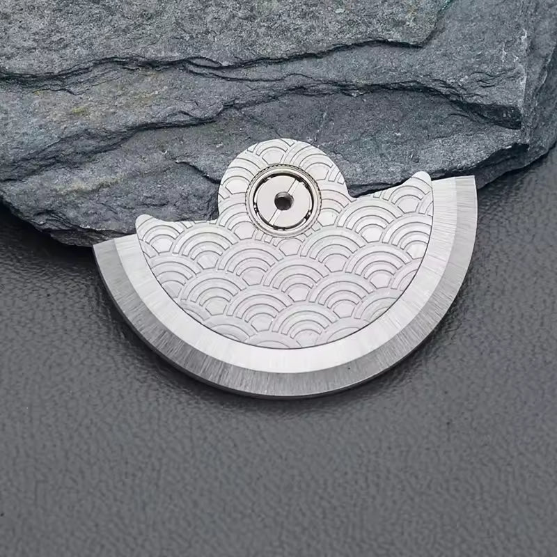Silver Metal Waved Carved Oscillating Weight Rotor Fit for NH34 NH35 NH36 NH38 NH72 Movement