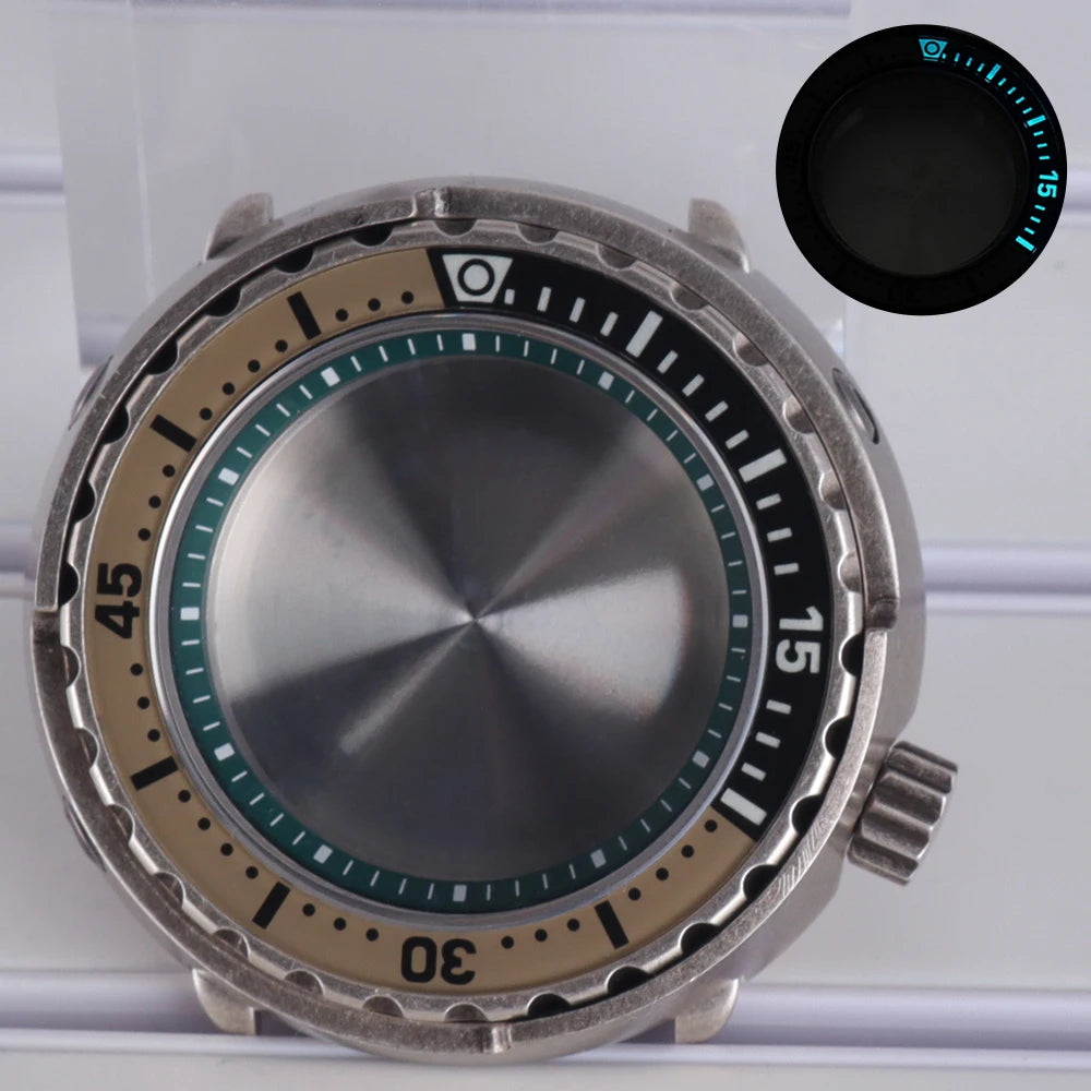 47mm Steel Watch Case C3 Bezel For NH35 NH36 NH38 Tuna Can Mod 200M Waterproof