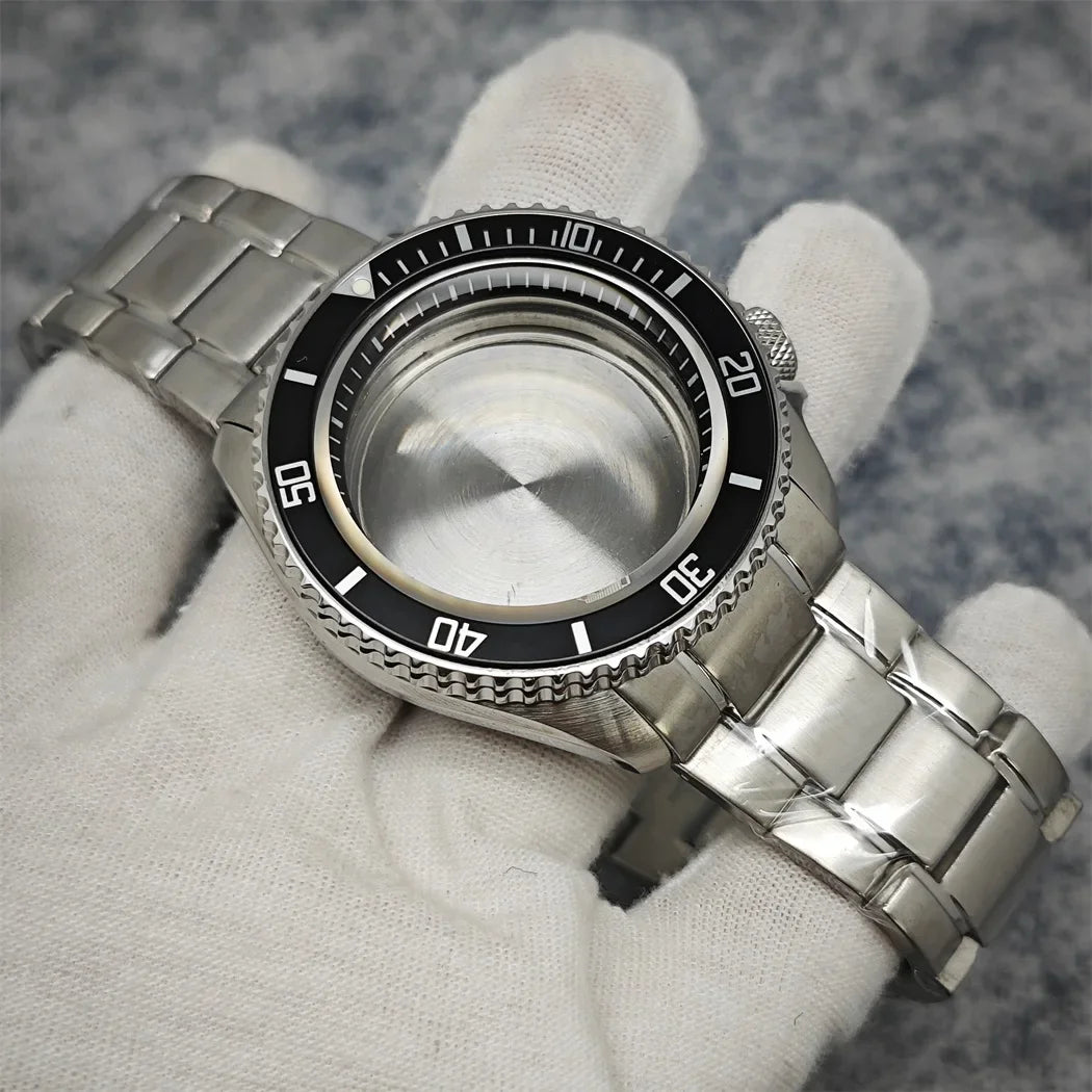 42mm Watch Case+ Strap Set SKX007 Case with Chapter Ring Sapphire for NH35 NH36